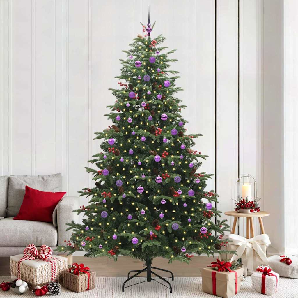 Künstlicher Weihnachtsbaum mit 300 LEDs mit Ständer Grün 240 cm