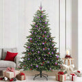 Künstlicher Weihnachtsbaum mit 300 LEDs mit Ständer Grün 240 cm