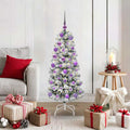Künstlicher klappbarer Weihnachtsbaum Grün und Weiß 120 cm