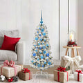 Künstlicher klappbarer Weihnachtsbaum Grün und Weiß 120 cm