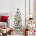 Künstlicher klappbarer Weihnachtsbaum Grün und Weiß 120 cm