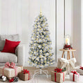 Künstlicher klappbarer Weihnachtsbaum Grün und Weiß 150 cm