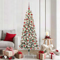 Künstlicher klappbarer Weihnachtsbaum Grün und Weiß 180 cm