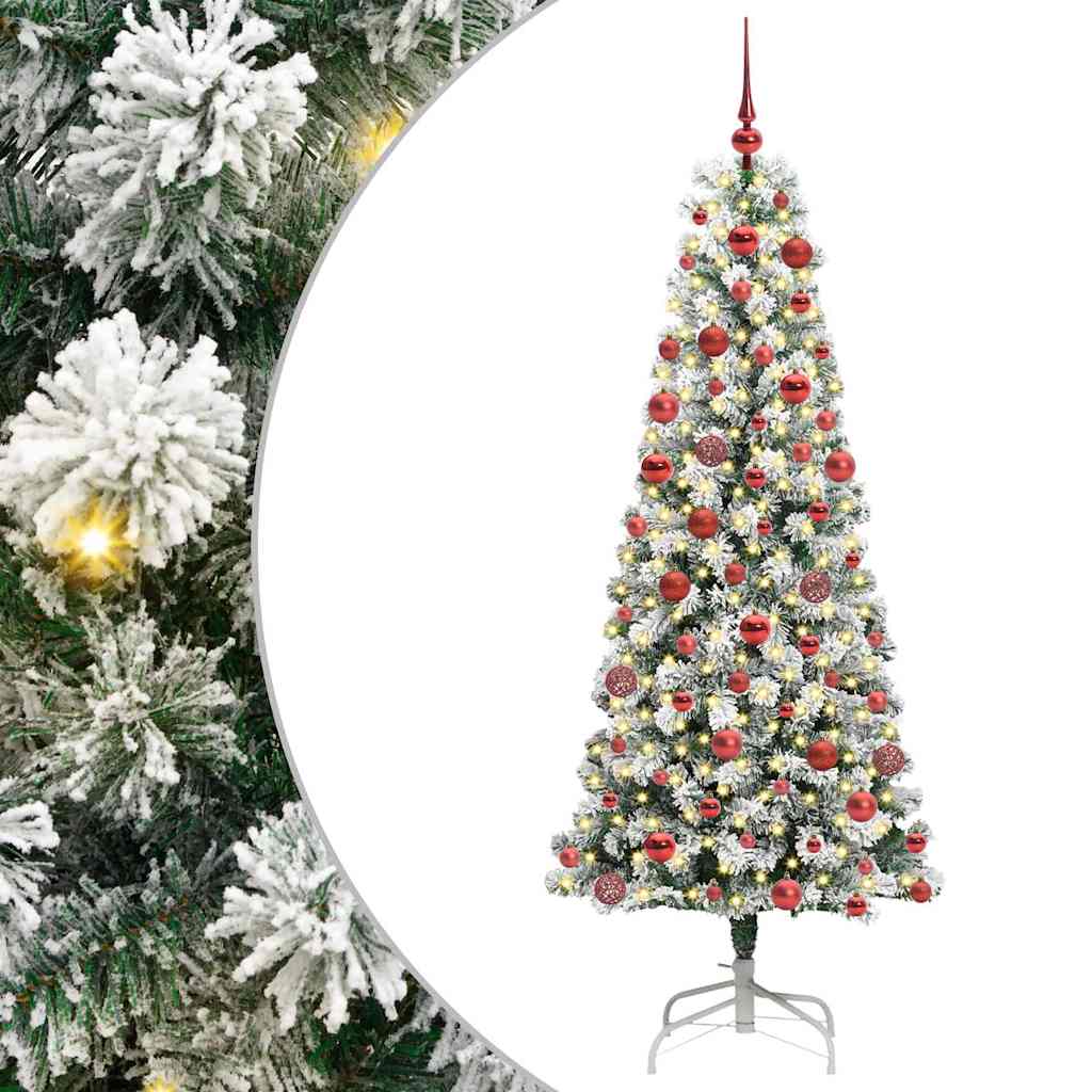 Künstlicher klappbarer Weihnachtsbaum Grün und Weiß 180 cm