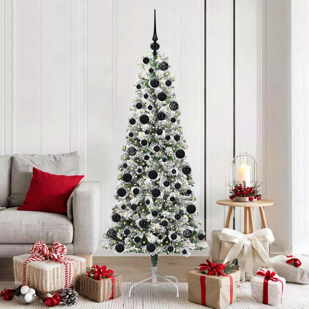 Künstlicher klappbarer Weihnachtsbaum Grün und Weiß 180 cm