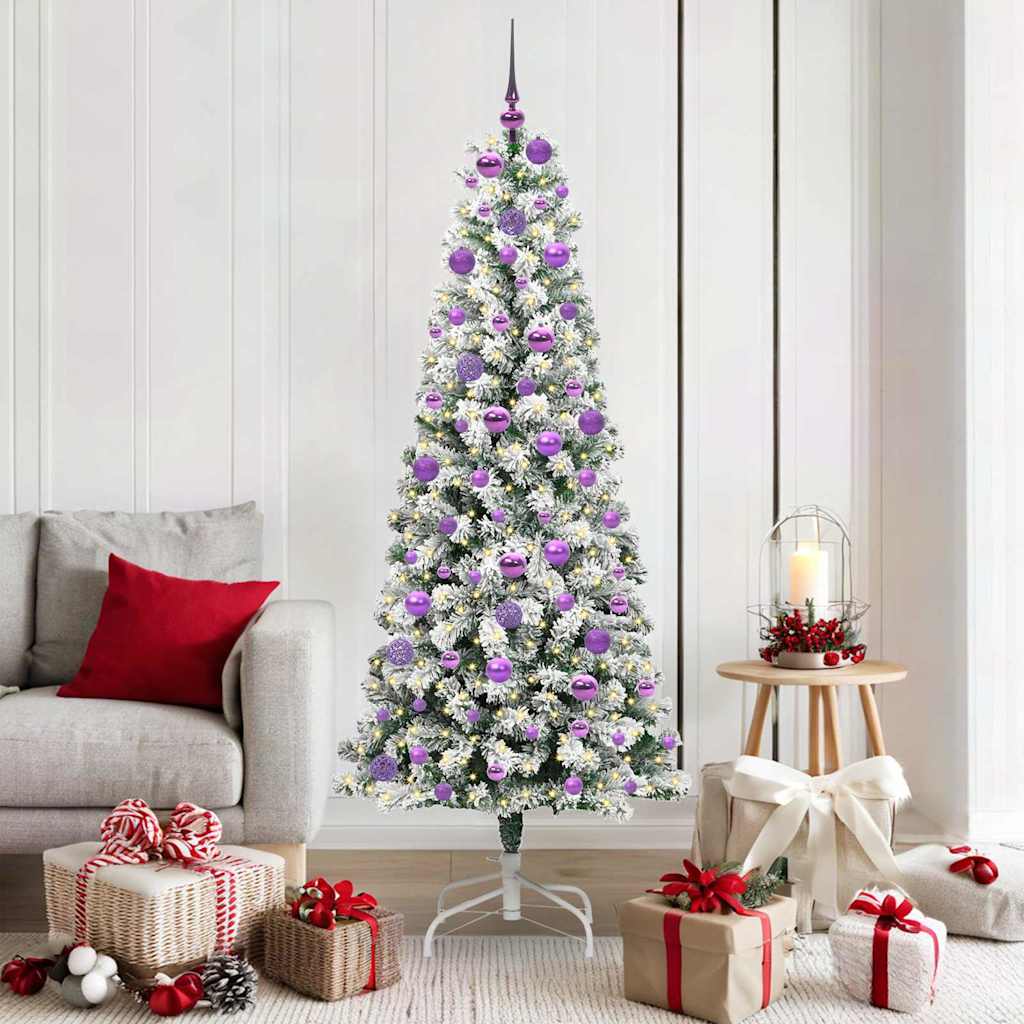 Künstlicher klappbarer Weihnachtsbaum Grün und Weiß 180 cm