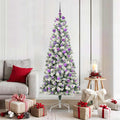 Künstlicher klappbarer Weihnachtsbaum Grün und Weiß 180 cm