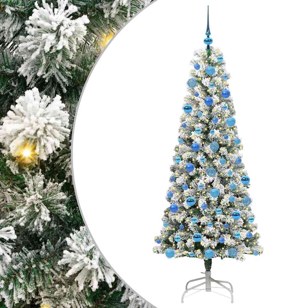 Künstlicher klappbarer Weihnachtsbaum Grün und Weiß 180 cm