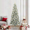 Künstlicher klappbarer Weihnachtsbaum Grün und Weiß 210 cm