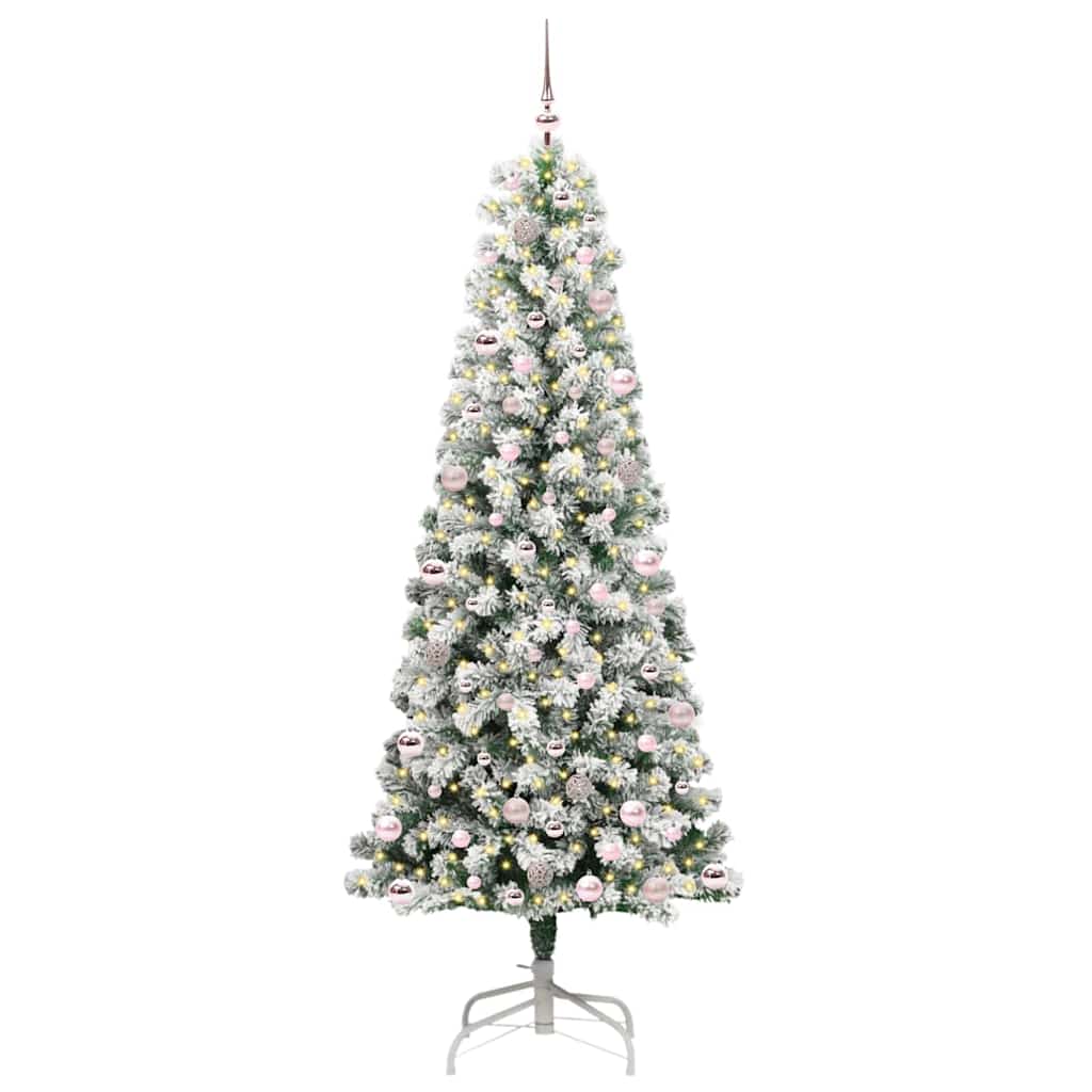 Künstlicher klappbarer Weihnachtsbaum Grün und Weiß 240 cm