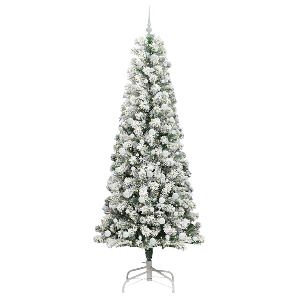 Künstlicher klappbarer Weihnachtsbaum Grün und Weiß 240 cm
