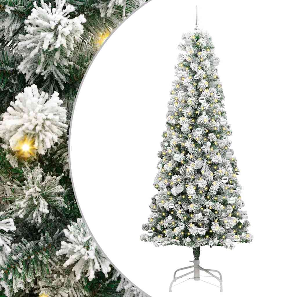 Künstlicher klappbarer Weihnachtsbaum Grün und Weiß 240 cm