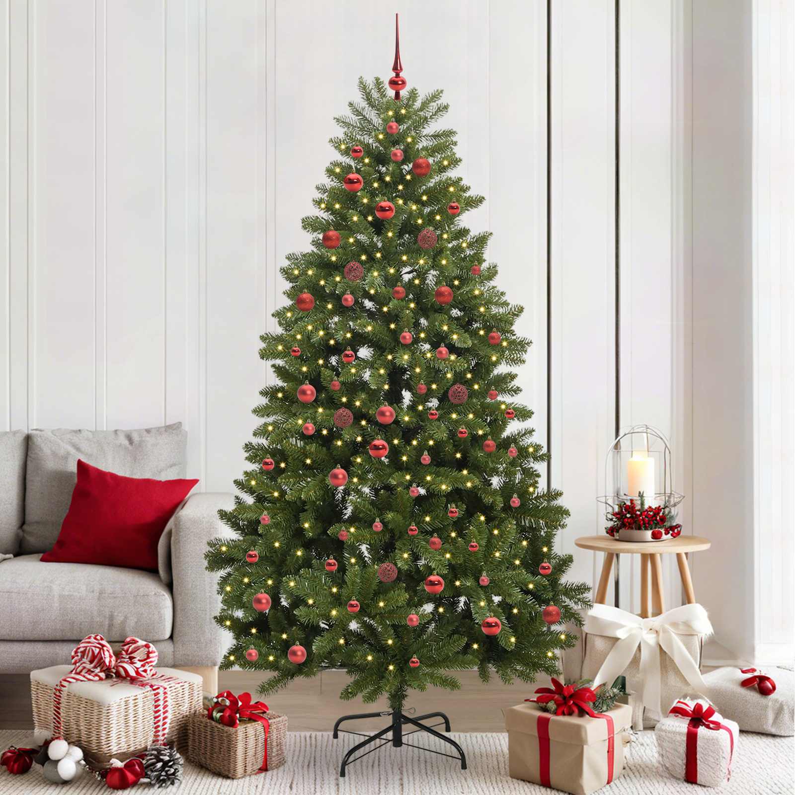 Künstlicher Weihnachtsbaum Grün 210 cm PVC und Metall