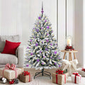 Künstlicher Weihnachtsbaum Grün und Weiß 150 cm PVC und Metall