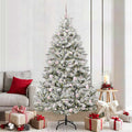 Künstlicher Weihnachtsbaum Grün und Weiß 210 cm PVC und Metall