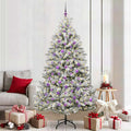 Künstlicher Weihnachtsbaum Grün und Weiß 210 cm PVC und Metall