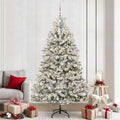 Künstlicher Weihnachtsbaum Grün und Weiß 240 cm PVC und Metall