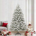 Künstlicher Weihnachtsbaum Grün und Weiß 240 cm PVC und Metall