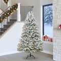 Künstlicher Weihnachtsbaum Grün und Weiß 240 cm PVC und Metall