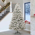 Künstlicher Weihnachtsbaum Grün und Weiß 270 cm PVC und Metall