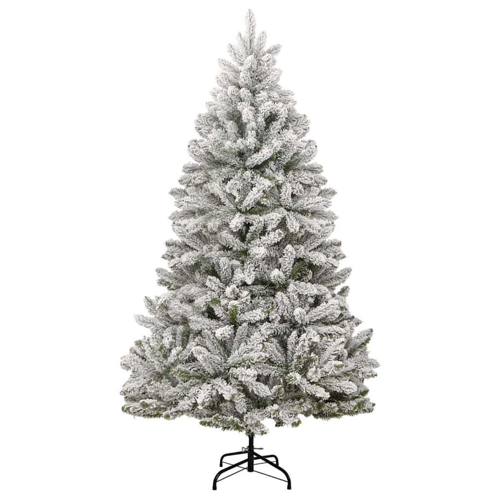 Künstlicher Weihnachtsbaum Grün und Weiß 270 cm PVC und Metall