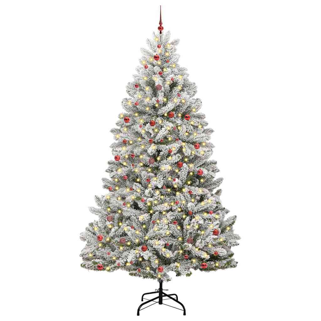 Künstlicher Weihnachtsbaum Grün und Weiß 300 cm PVC und Metall