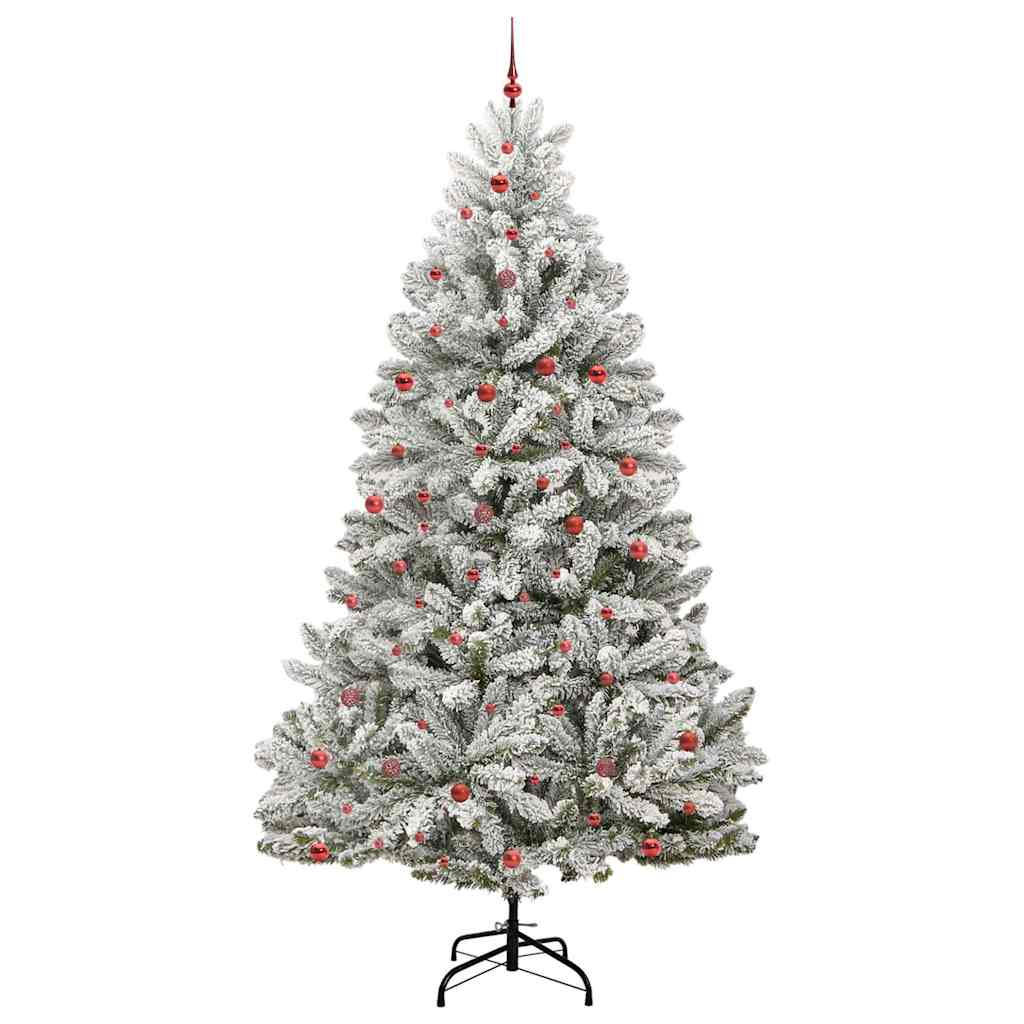 Künstlicher Weihnachtsbaum Grün und Weiß 300 cm PVC und Metall
