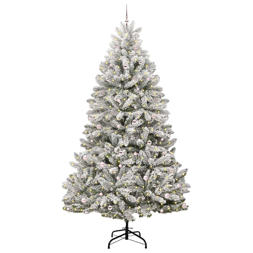 Künstlicher Weihnachtsbaum Grün und Weiß 300 cm PVC und Metall