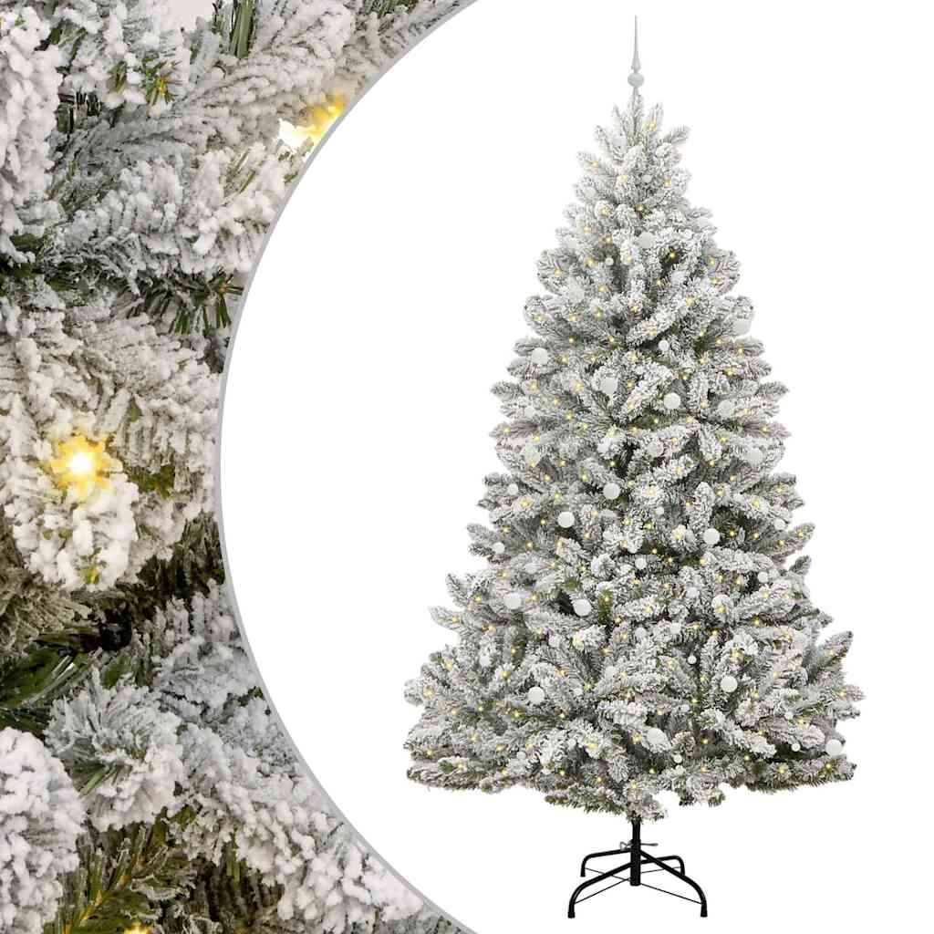 Künstlicher Weihnachtsbaum Grün und Weiß 300 cm PVC und Metall