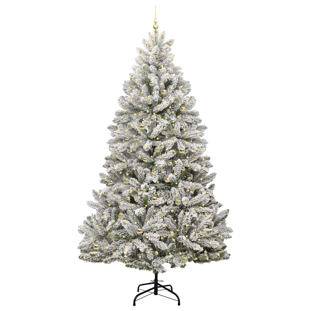 Künstlicher Weihnachtsbaum Grün und Weiß 300 cm PVC und Metall