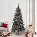 Künstlicher Weihnachtsbaum Grün 210 cm PVC, Plastik und Stahl
