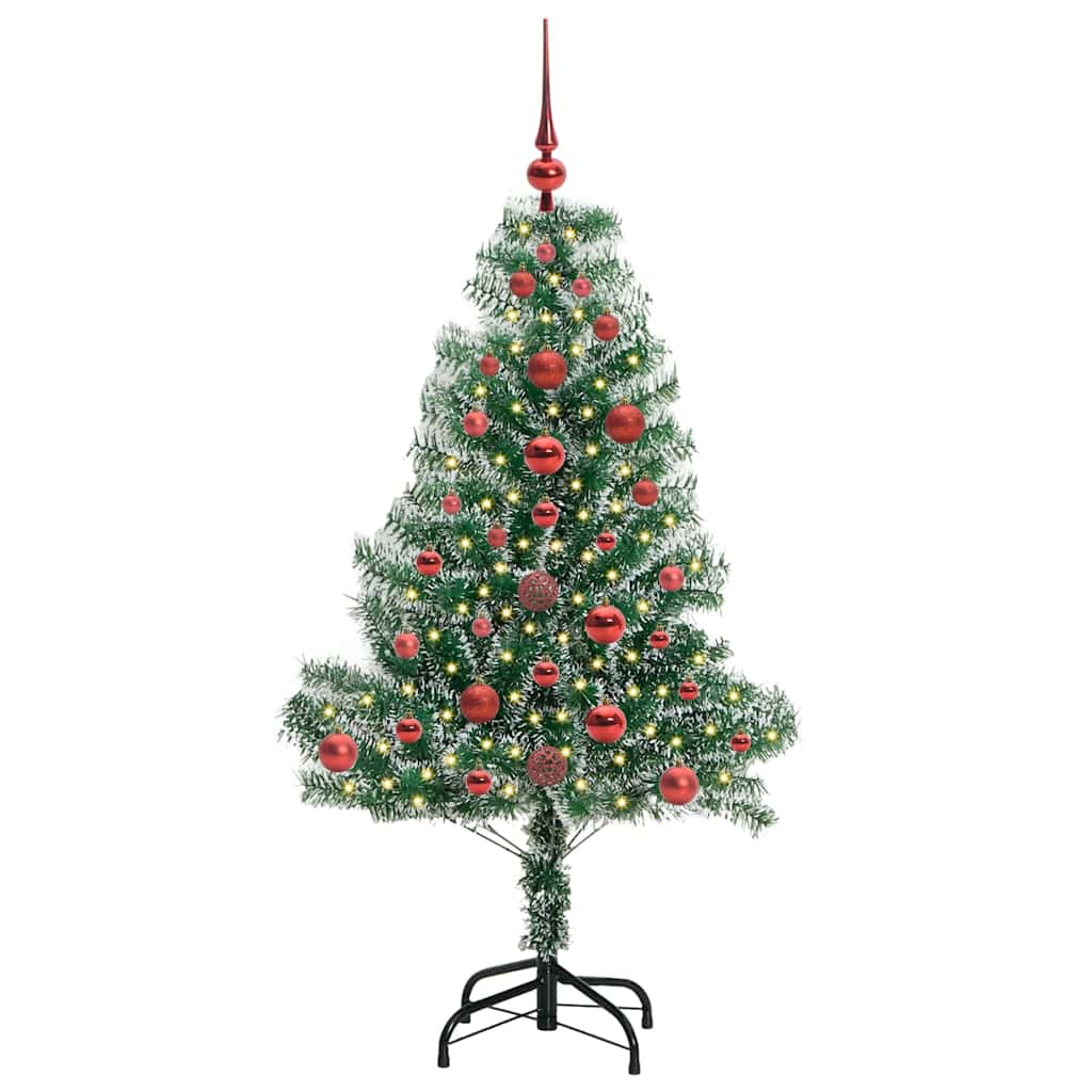 Künstlicher Weihnachtsbaum beschneit mit LED Licht 120 cm
