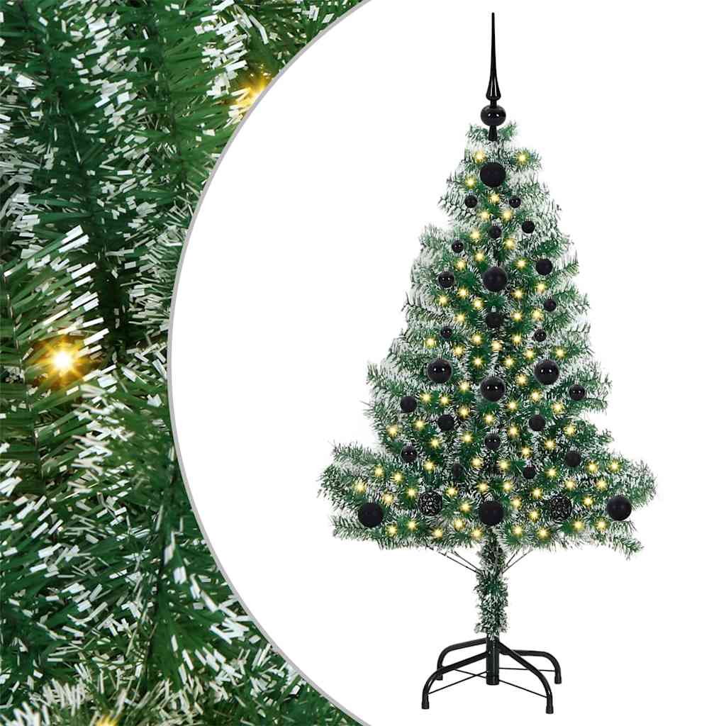 Künstlicher Weihnachtsbaum beschneit mit LED Licht 120 cm