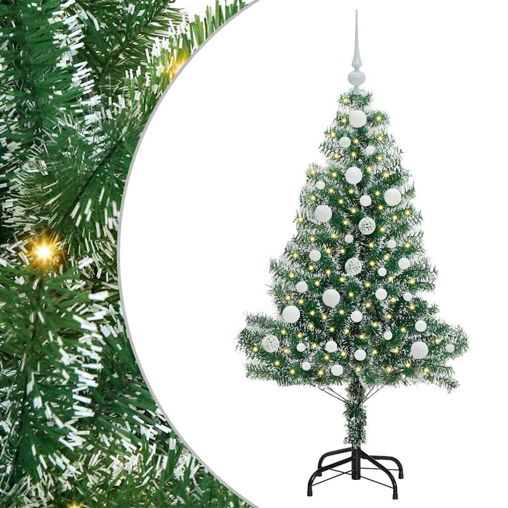 Künstlicher Weihnachtsbaum beschneit mit LED Licht 120 cm