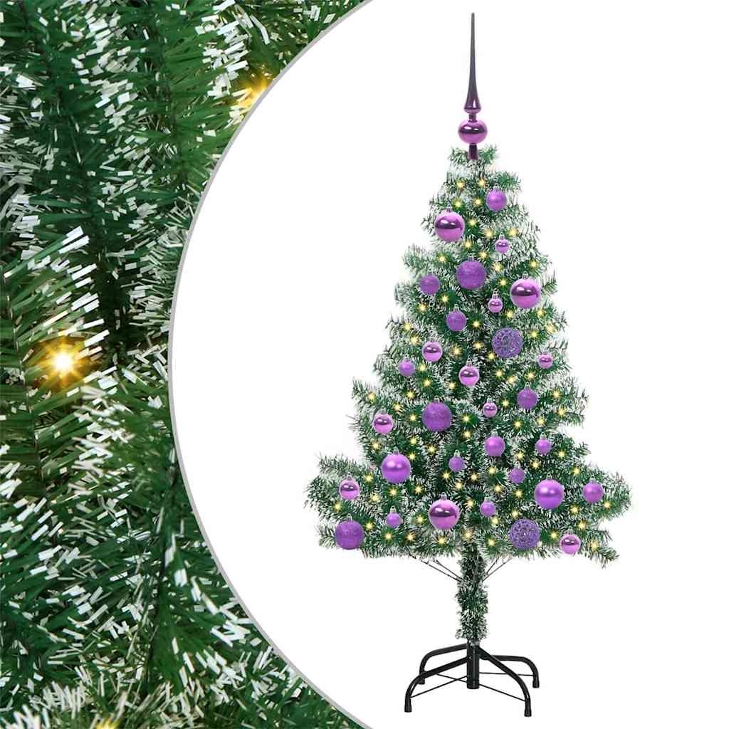 Künstlicher Weihnachtsbaum beschneit mit LED Licht 120 cm