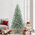 Künstlicher Weihnachtsbaum beschneit mit LED Licht 210 cm