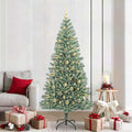 Künstlicher Weihnachtsbaum beschneit mit LED Licht 210 cm