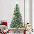 Künstlicher Weihnachtsbaum beschneit mit LED Licht 240 cm