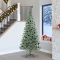 Künstlicher Weihnachtsbaum beschneit mit LED Licht 240 cm