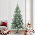 Künstlicher Weihnachtsbaum beschneit mit LED Licht 240 cm