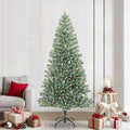 Künstlicher Weihnachtsbaum beschneit mit LED Licht 240 cm