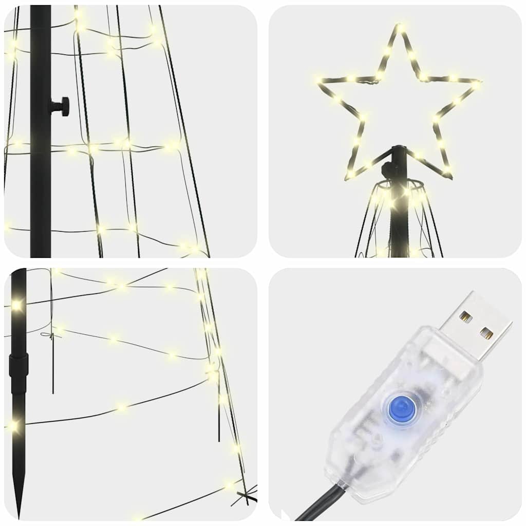 LED Weihnachtsbaum mit Erdspießen Warmes Weiß 250 cm Eisen