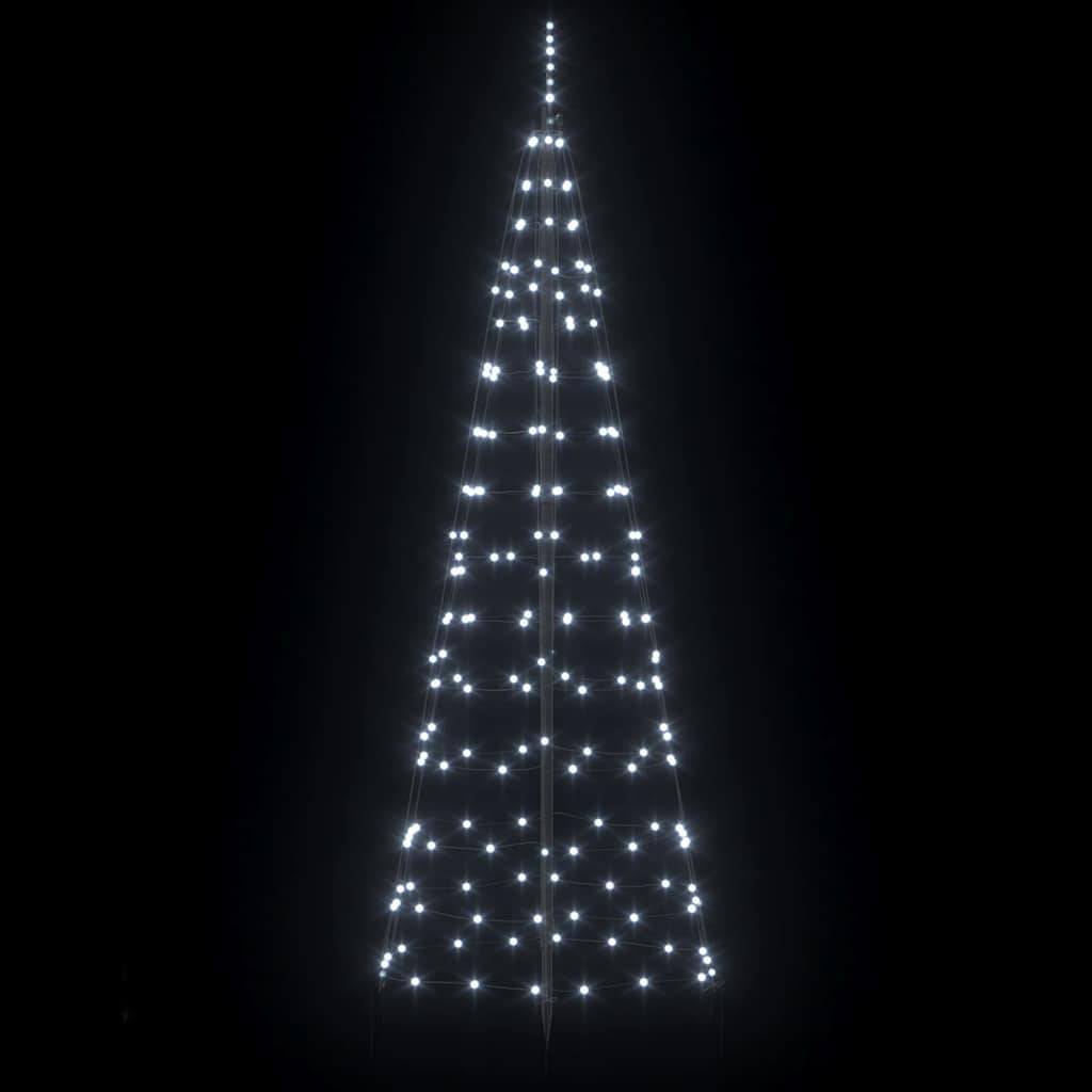 LED Weihnachtsbaum mit Erdspießen Kaltweiß 250 cm Eisen