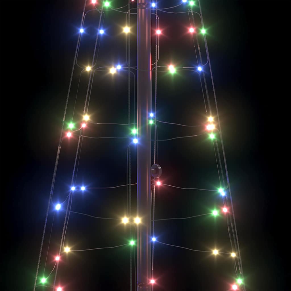 LED Weihnachtsbaum mit Erdspießen Mehrfarbig 250 cm Eisen