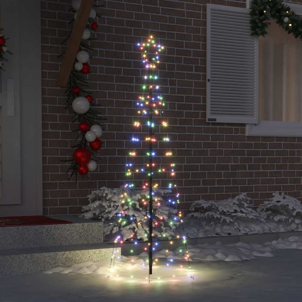 LED Weihnachtsbaum mit Erdspießen Mehrfarbig 250 cm Eisen