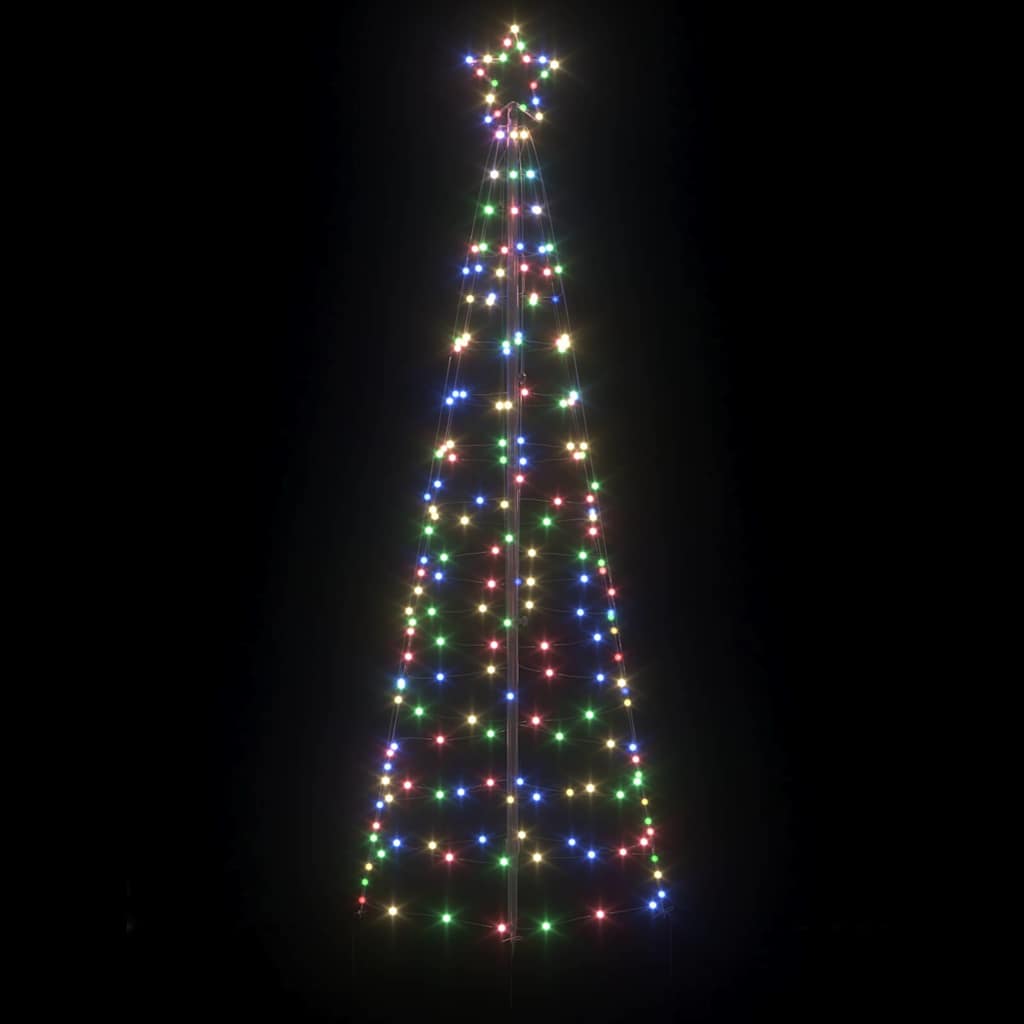 LED Weihnachtsbaum mit Erdspießen Mehrfarbig 250 cm Eisen