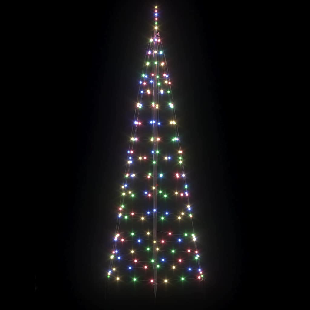 LED Weihnachtsbaum mit Erdspießen Mehrfarbig 250 cm Eisen