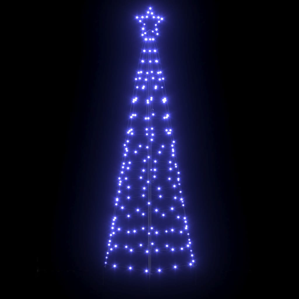 LED Weihnachtsbaum mit Erdspießen Blau 250 cm Eisen