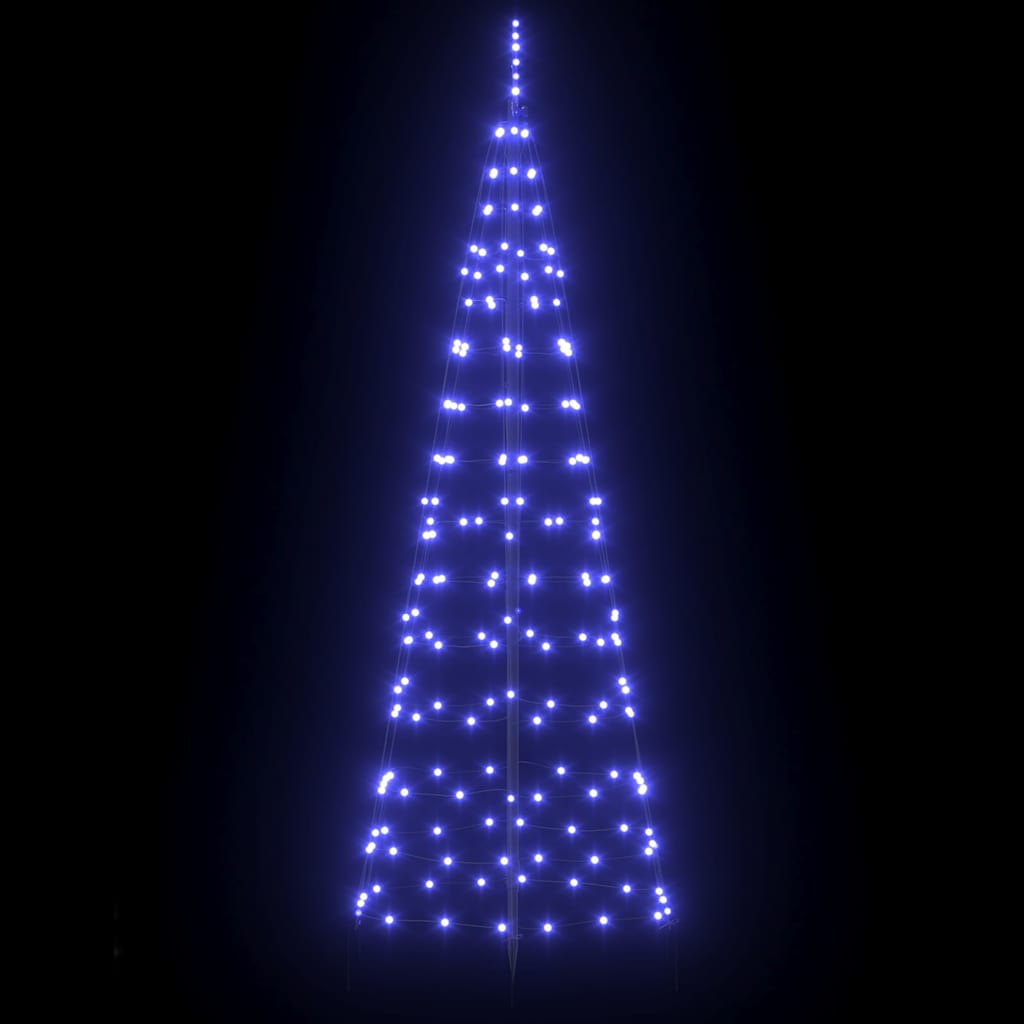 LED Weihnachtsbaum mit Erdspießen Blau 250 cm Eisen
