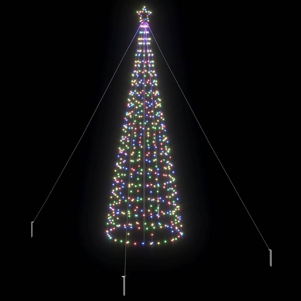 LED Weihnachtsbaum mit Erdspießen Mehrfarbig 400 cm Eisen